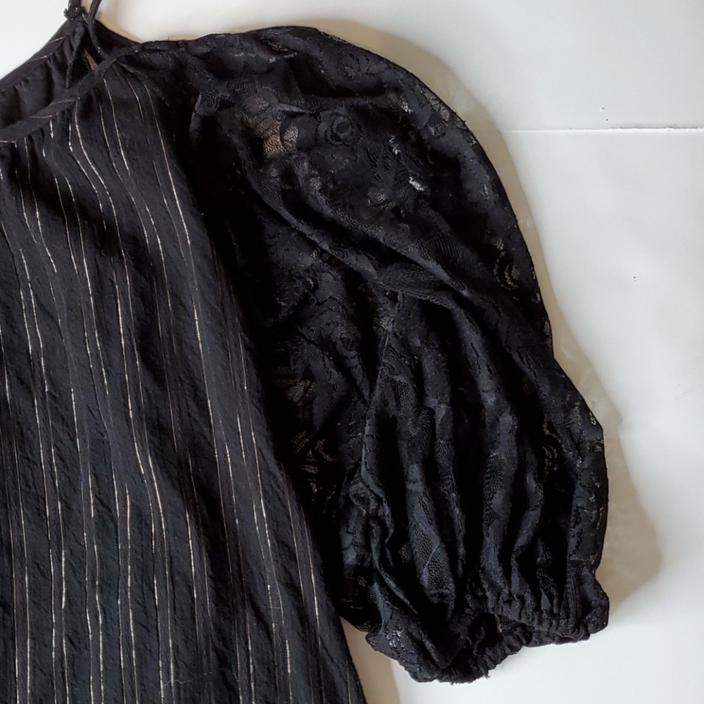 VaVa by Joy Hon Dress Medium Lurex stripes lace - Picture 2 of 6